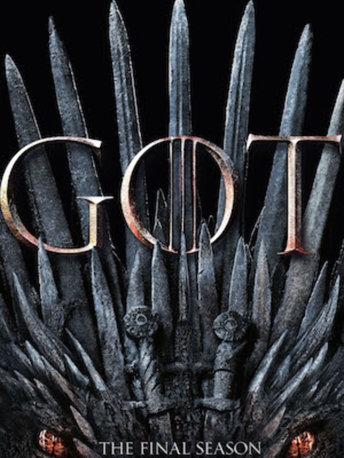 Poster for Game of Thrones (GOT) of the iron throne, made of swords