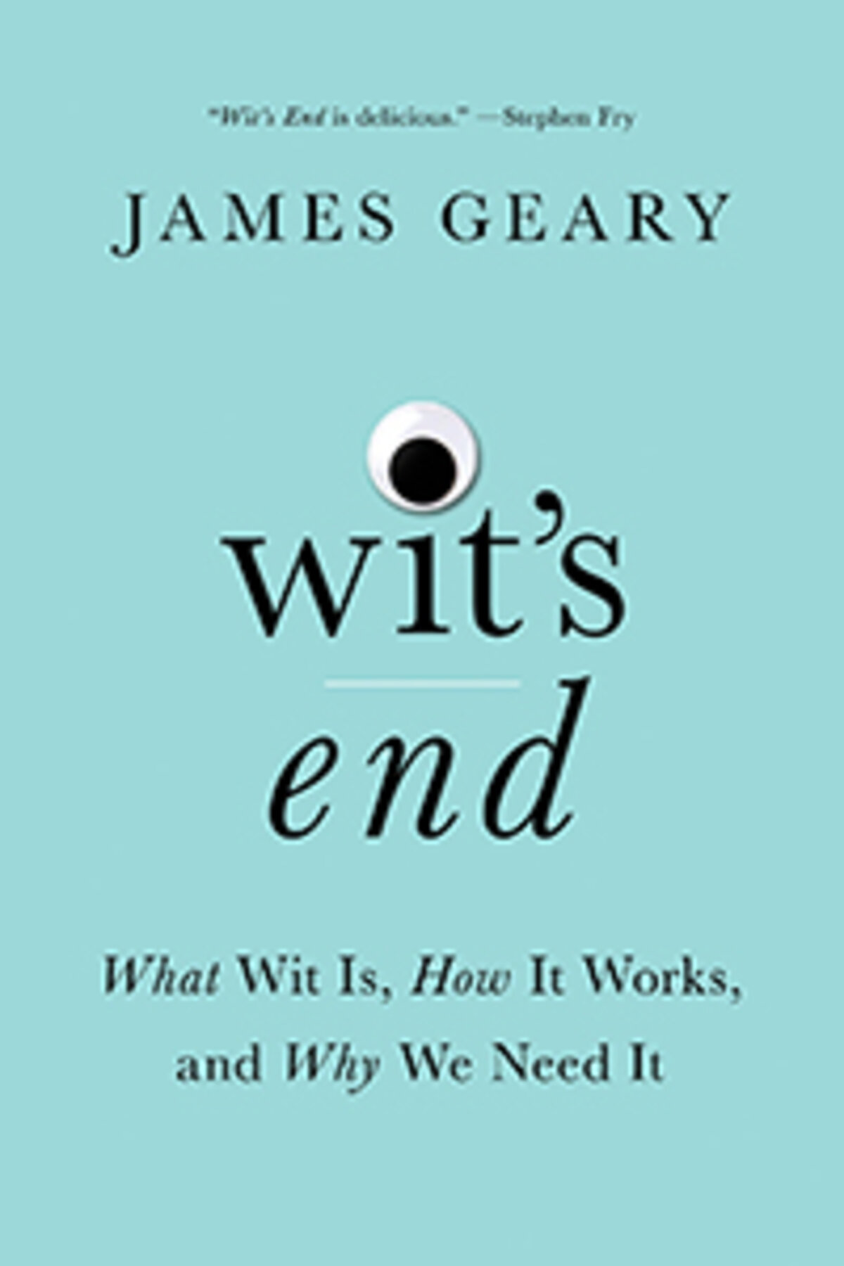 Light blue book cover with black words: Wit's End by James Geary