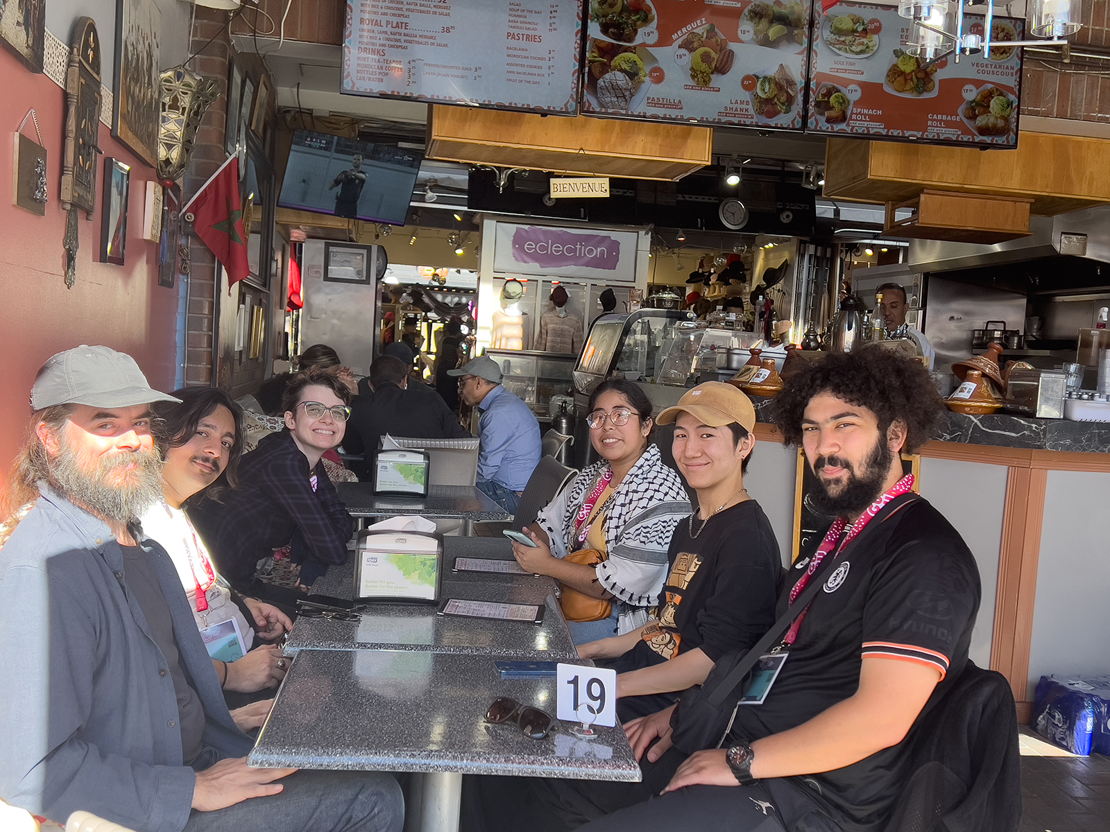 Image of students at dinner