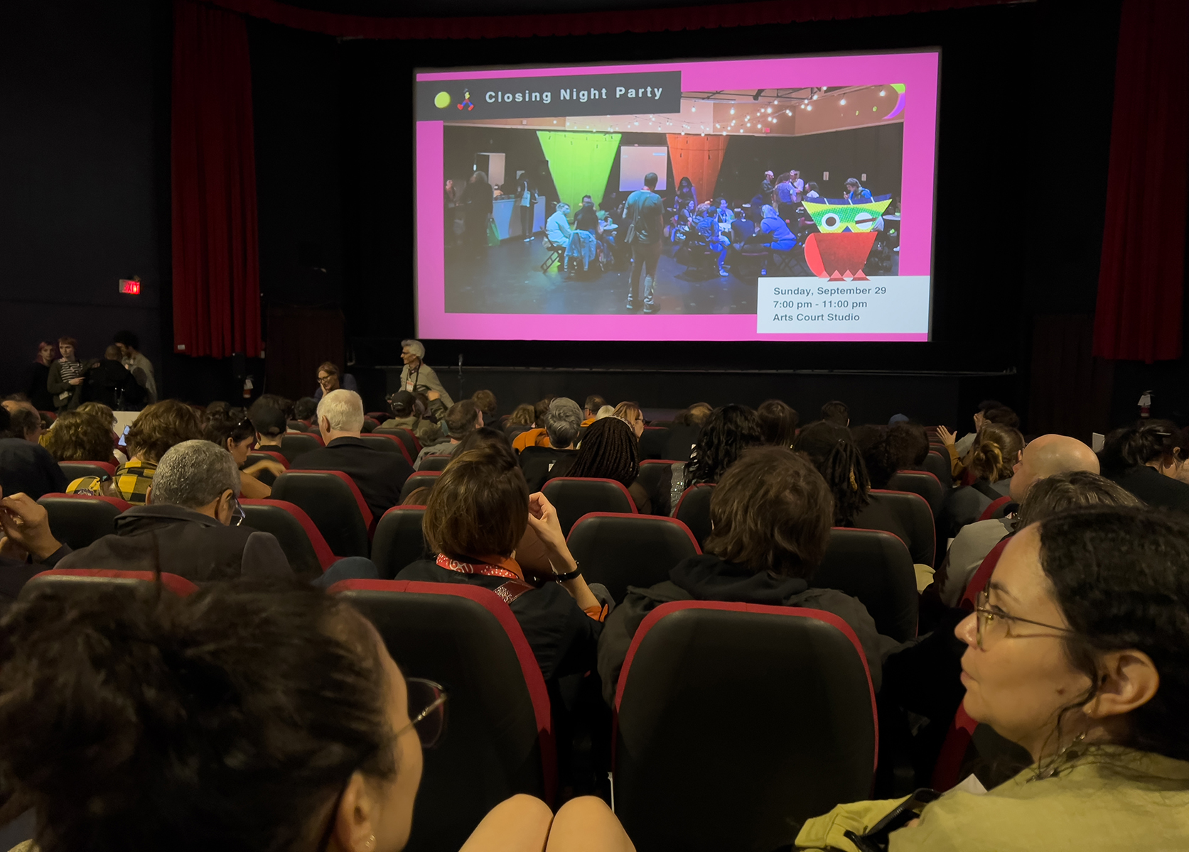 Image of students attending screening