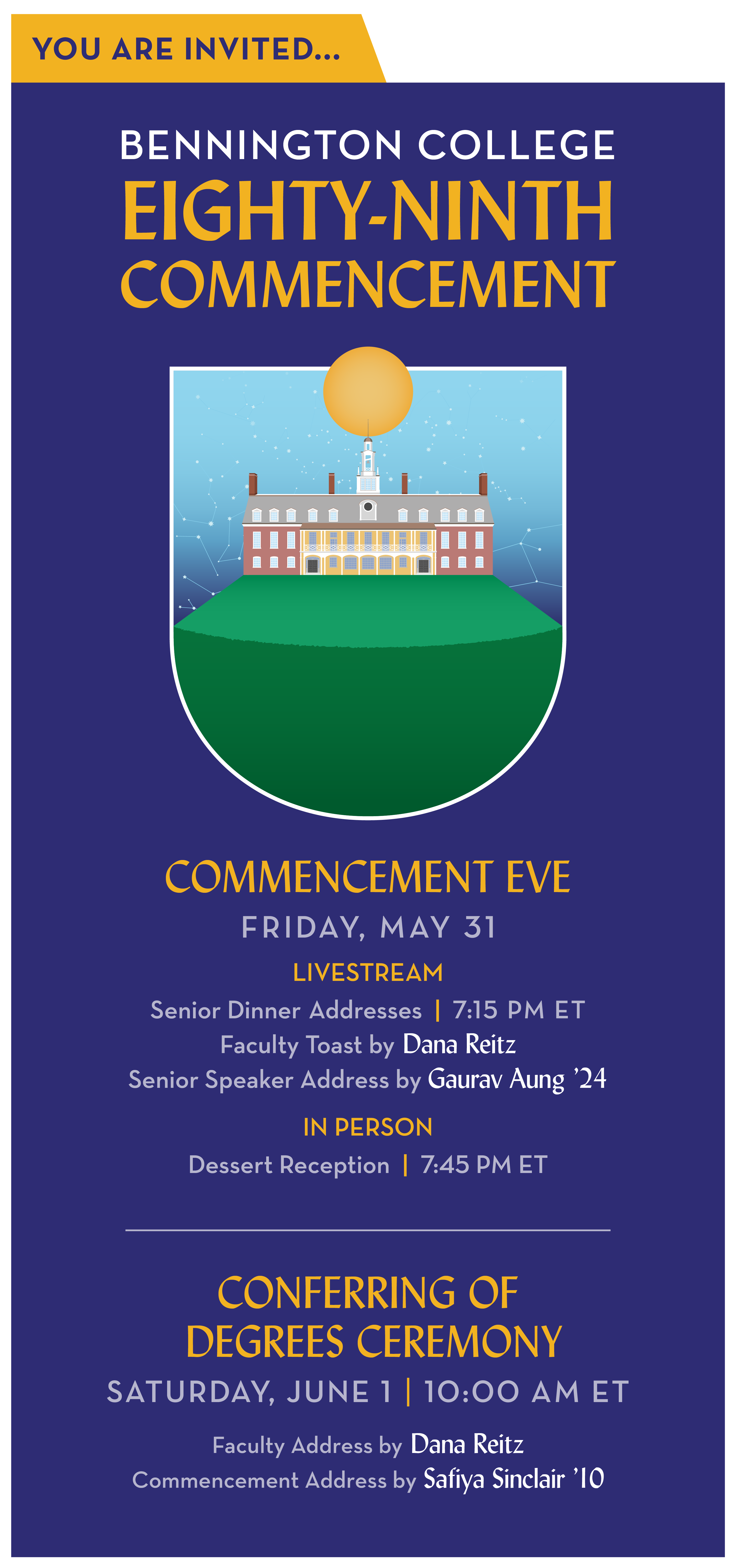 Evite to Commencement Weekend Celebrations