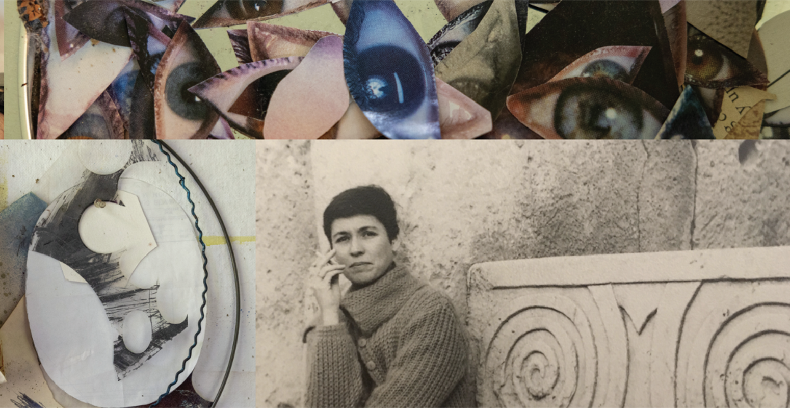 Collage of studio detail and photograph