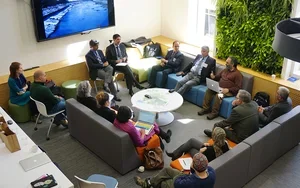 A meeting about the Kabul River Basin between experts from Afghanistan and Pakistan, who were brought together by CAPA at Bennington College and the Institute of Environmental Diplomacy and Security (IEDS) at the University of Vermont.