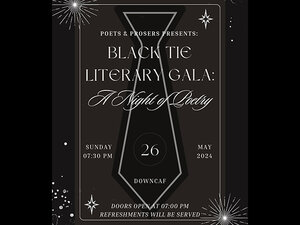 poster for black tie poetry event