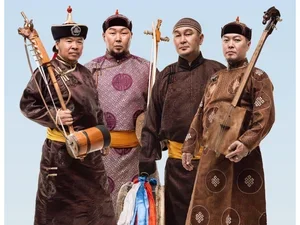 Alash members in traditional dress with instruments