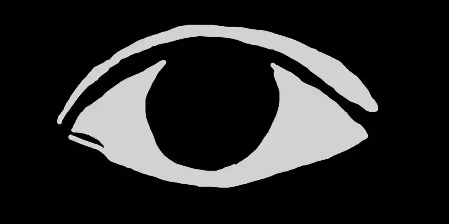 an eye with a black background