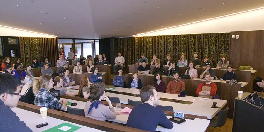 Emerald Ash Borer Workshop group of students in a conference 